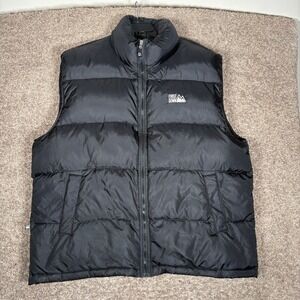 Vintage First Down Mens XXL Black Ripstop Puffer Vest Down Filled Full Zip